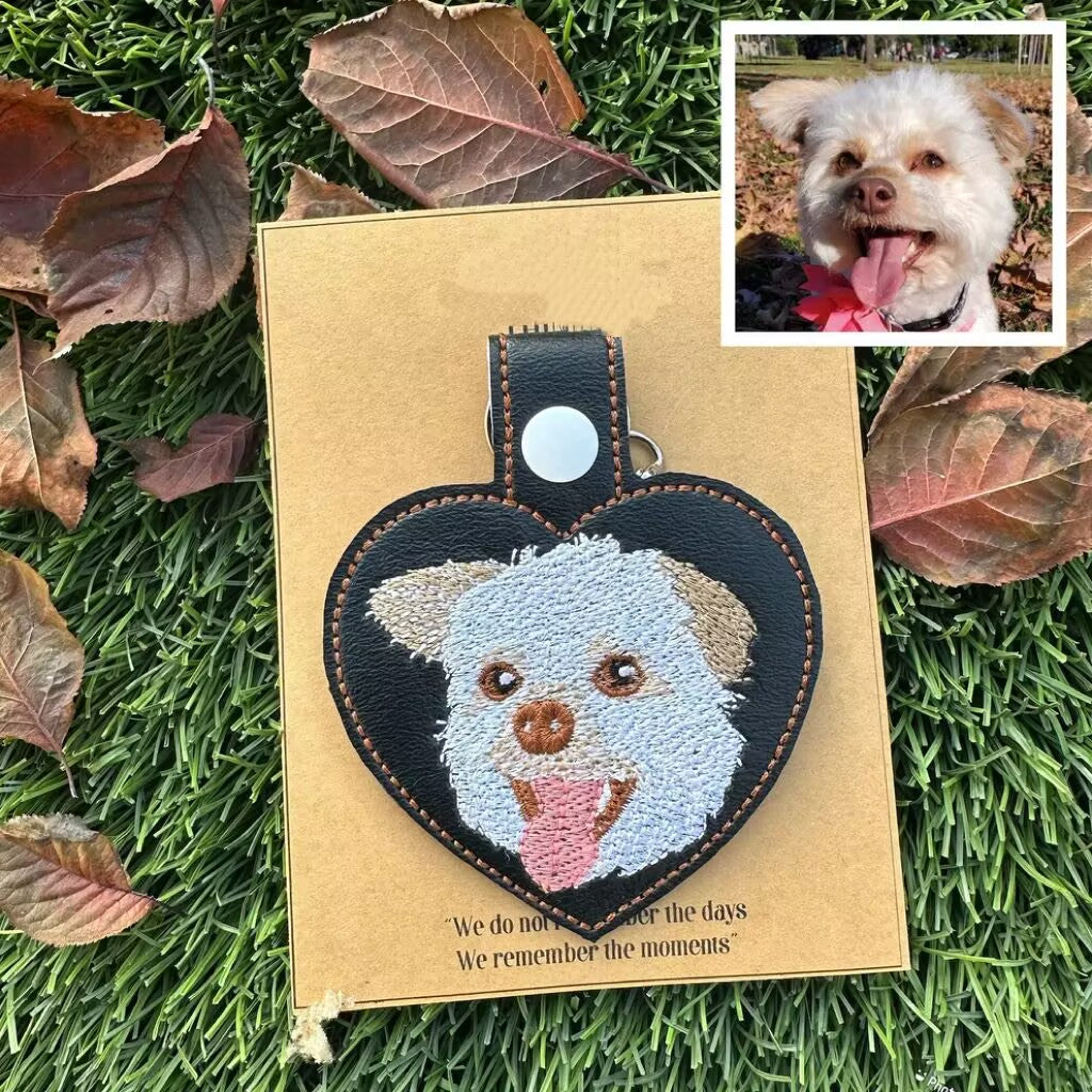 カスタムペット刺繍キーホルダー パーソナライズされた刺繍キーホルダー 動物の刺繍