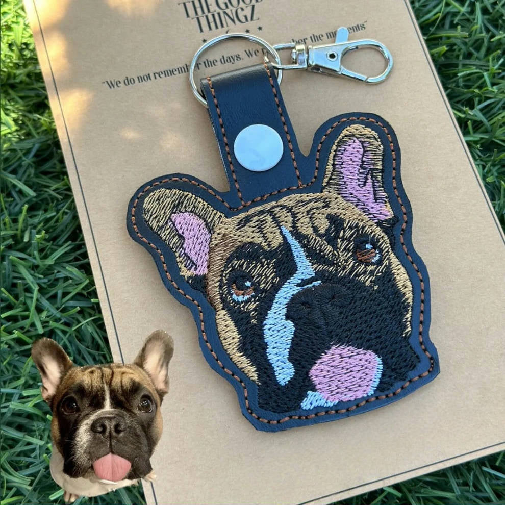 カスタムペット刺繍キーホルダー | ペットパーソナライズ刺繍キーホルダー | ペット刺繍 | 動物刺繍 | パーソナライズペットギフト