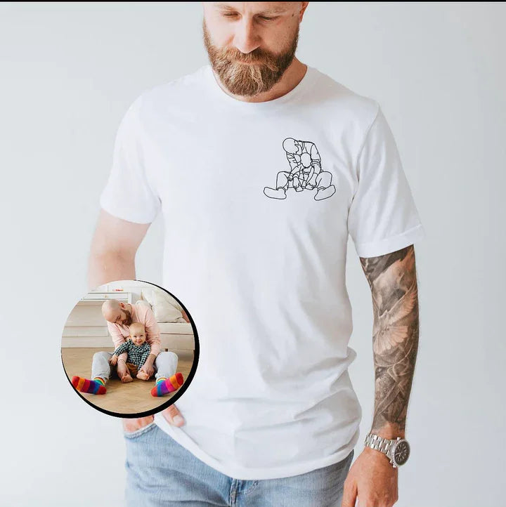 カスタム刺繍ポートレート写真スウェットシャツ、おじいちゃんへのパーソナライズされたギフト、お父さんへのユニークなギフト