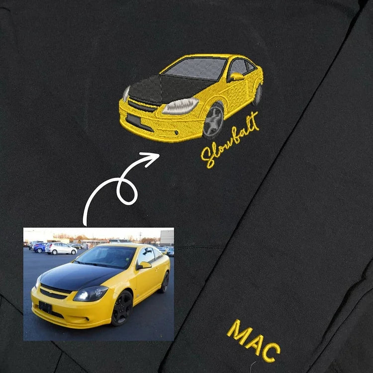 カスタム刺繍カースウェットシャツ、パーカー、Tシャツ刺繍パーソナライズ、お父さんへのギフト、カスタムスウェットシャツ、彼へのギフト