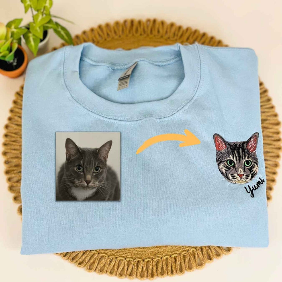 カスタム ドッグ ママ スウェットシャツ 刺繍 ペット フェイス、カスタム 刺繍 ペット スウェットシャツ、ペット愛好家のための刺繍、友人へのギフト、彼女へのギフト