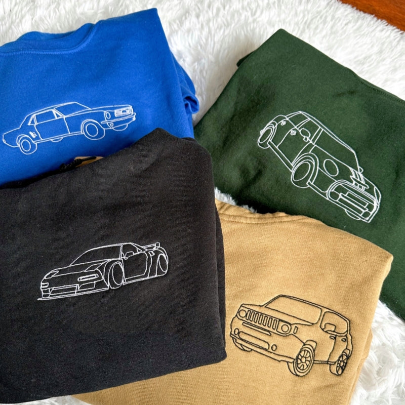 刺繍入りカースウェットシャツ、男性用パーソナライズカースウェットシャツ