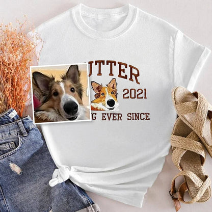 カスタム刺繍ペットスウェットシャツ、写真刺繍からのカスタム犬/猫、パーソナライズされたクルーネック/パーカー