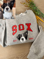 あなたの写真からカスタム刺繍されたスウェットシャツ、パーソナライズされた猫の顔と猫の名前のパーカー