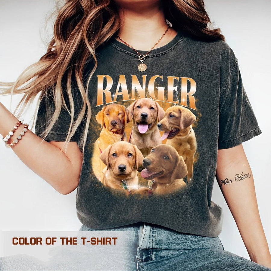 カスタム犬用Tシャツ 海賊版ラップ レトロ犬用シャツ、猫用シャツ パーソナライズされたペットシャツ パーソナライズされたペットシャツ 彼女への追悼ツリーギフト