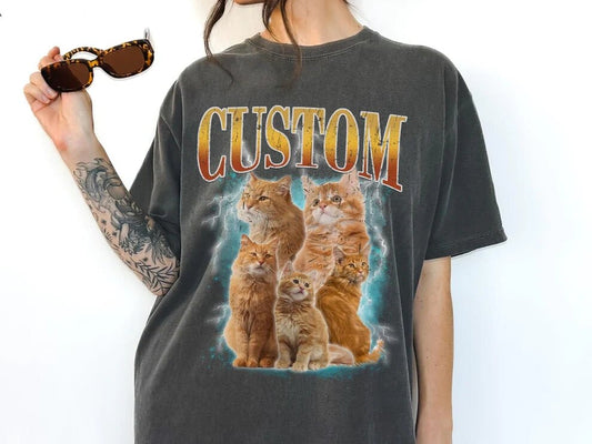 ペット愛好家のためのカスタムフォトヴィンテージTシャツ