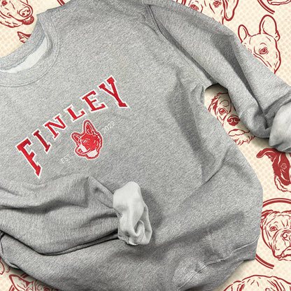 カスタムペットシャツ、刺繍ペットパーカー、パーソナライズ犬刺繍カレッジスウェットシャツ