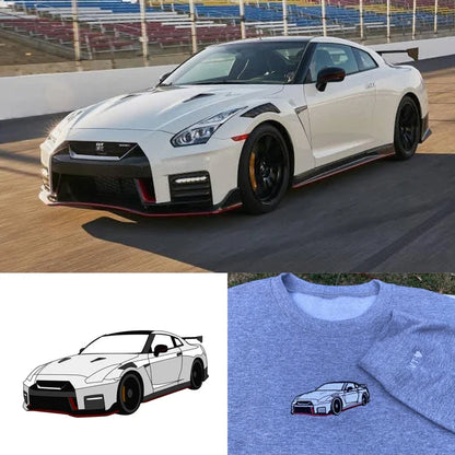 カスタム刺繍カースウェットシャツ、パーカー、Tシャツ刺繍パーソナライズ、お父さんへのギフト、カスタムスウェットシャツ、彼へのギフト