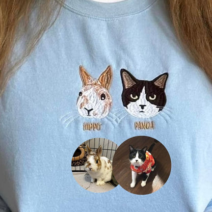 ペットの写真を刺繍したパーソナライズされたパーカー 犬のお母さんへのギフト、犬の刺繍、ペットクルーネック