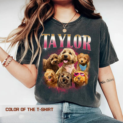 カスタム犬用Tシャツ 海賊版ラップ レトロ犬用シャツ、猫用シャツ パーソナライズされたペットシャツ パーソナライズされたペットシャツ 彼女への追悼ツリーギフト