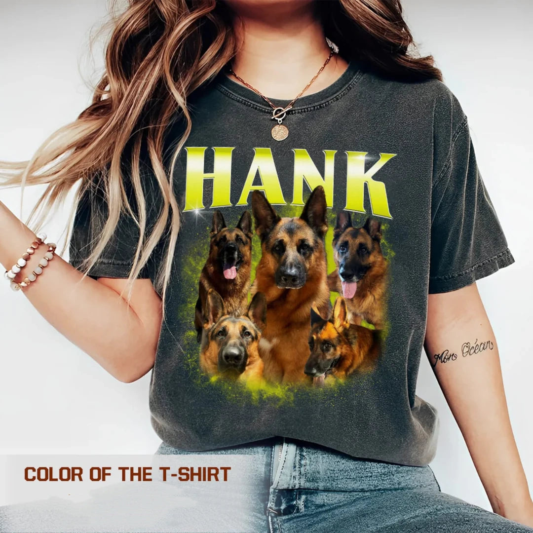 カスタム犬用Tシャツ 海賊版ラップ レトロ犬用シャツ、猫用シャツ パーソナライズされたペットシャツ パーソナライズされたペットシャツ 彼女への追悼ツリーギフト