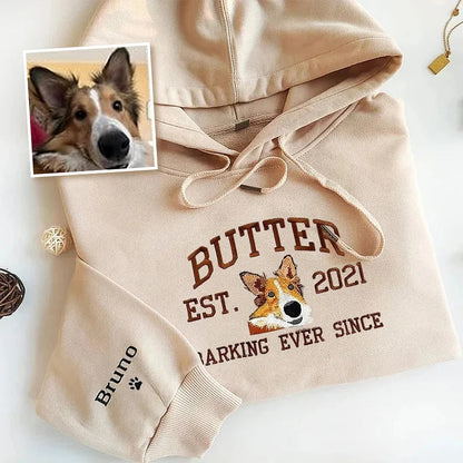 カスタム刺繍ペットスウェットシャツ、写真刺繍からのカスタム犬/猫、パーソナライズされたクルーネック/パーカー