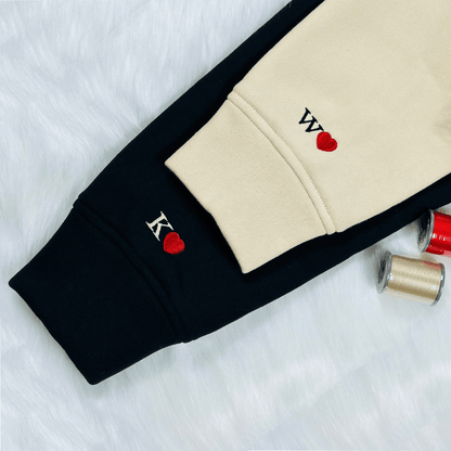 カスタム刺繍スウェットシャツ、カップル向けのパーソナライズギフト、アウトライン写真パーカー、ユニセックスパーカー