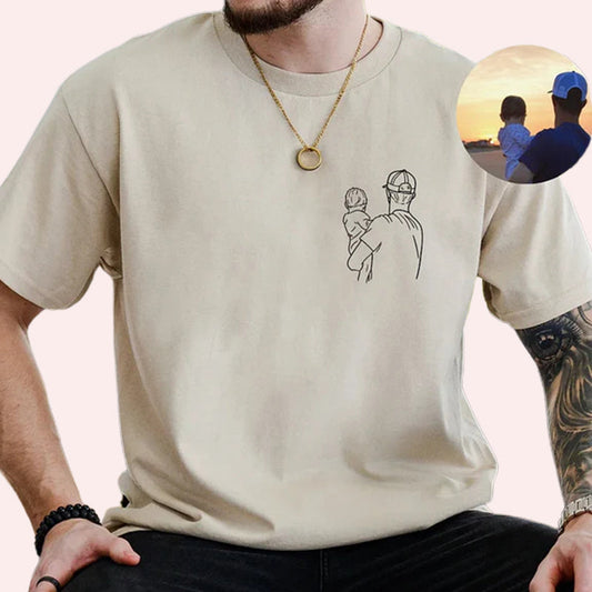 カスタム刺繍のお父さんシャツ、娘からお父さんへのプレゼント、パーソナライズされた父の日