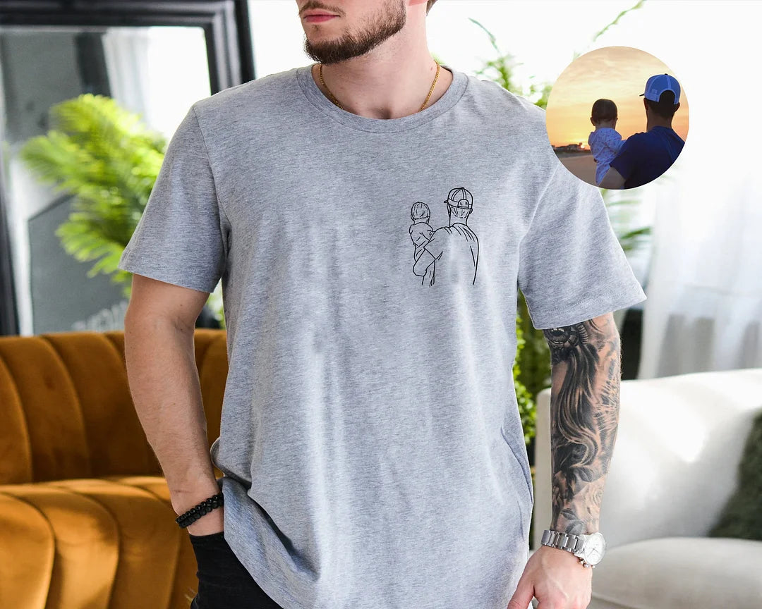 カスタム刺繍のお父さんシャツ、娘からお父さんへのプレゼント、パーソナライズされた父の日