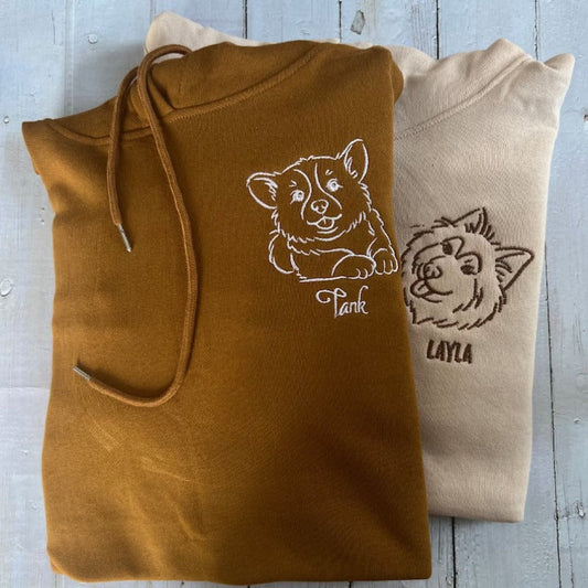 カスタム犬刺繍スウェットシャツ、パーソナライズバーシティスウェットシャツ、犬の飼い主へのギフト