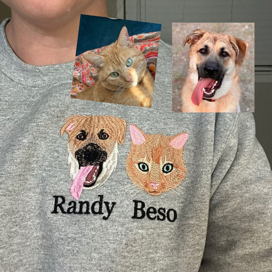 ペットの写真を刺繍したパーソナライズされたパーカー 犬のお母さんへのギフト、犬の刺繍、ペットクルーネック