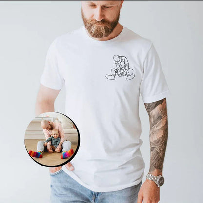 カスタム刺繍ポートレート写真スウェットシャツ、お父さんへのユニークなギフト、お父さん刺繍パーカー