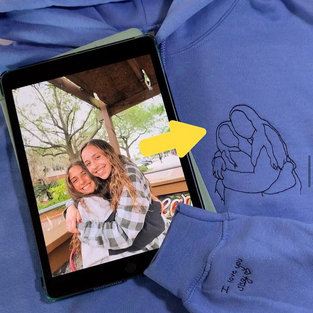 カスタム刺繍写真ポートレートスウェットシャツ母の日ギフト