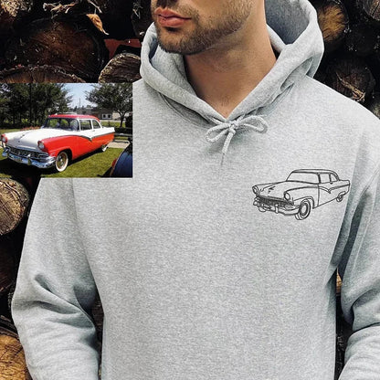 カスタム刺繍カースウェットシャツ、パーカー、Tシャツ刺繍パーソナライズ、お父さんへのギフト、カスタムスウェットシャツ、彼へのギフト