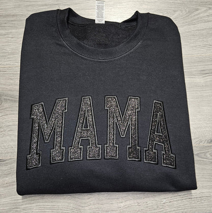 ブラックオンブラックのグリッターMAMAスウェットシャツ