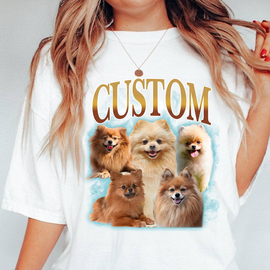 カスタムヴィンテージペットTシャツ、パーソナライズペットシャツ、カスタムフォトTシャツ