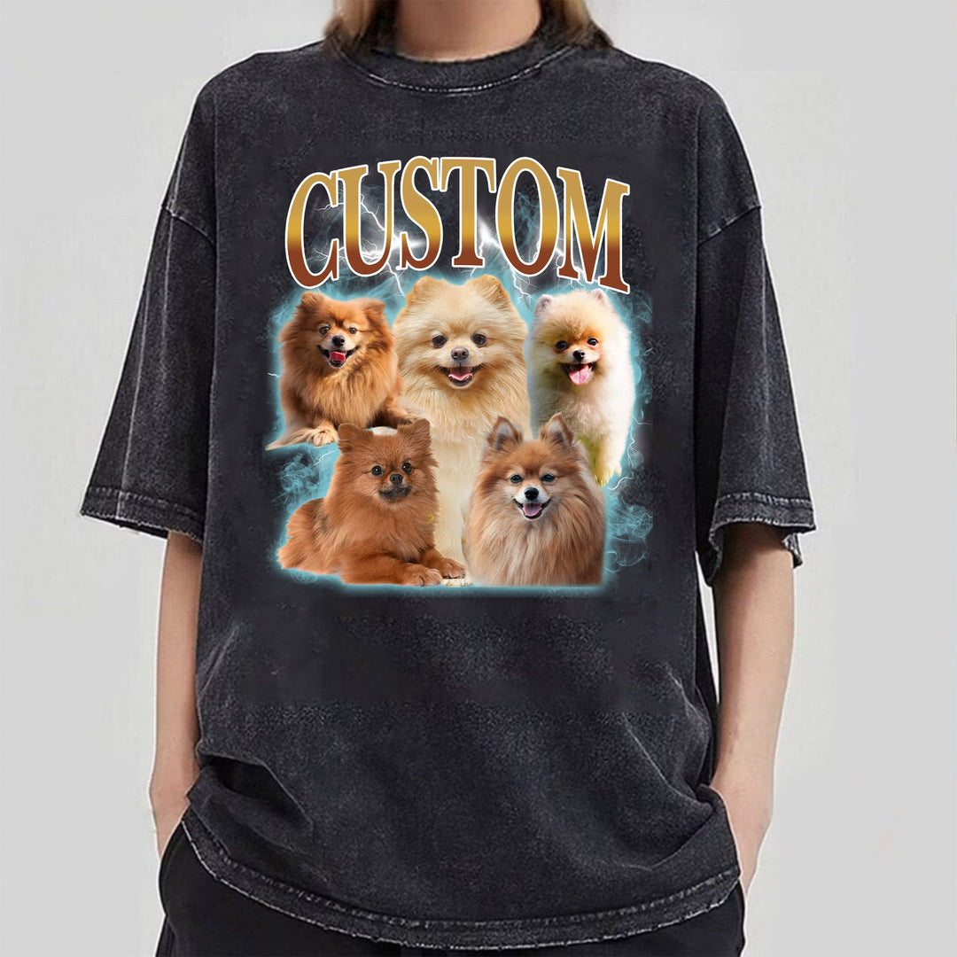 カスタムヴィンテージペットTシャツ、パーソナライズペットシャツ、カスタムフォトTシャツ