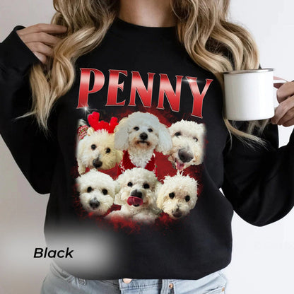 カスタム犬用Tシャツ 海賊版ラップ レトロ犬用シャツ、猫用シャツ パーソナライズされたペットシャツ パーソナライズされたペットシャツ 彼女への追悼ツリーギフト