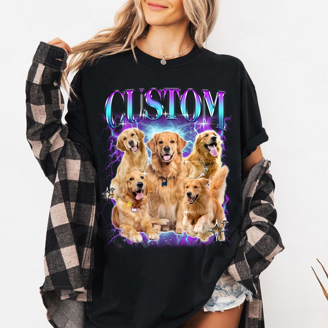 カスタムペットシャツ レトロ 90年代 カスタムヴィンテージプリント ユニセックス Tシャツ スウェットシャツ パーカー