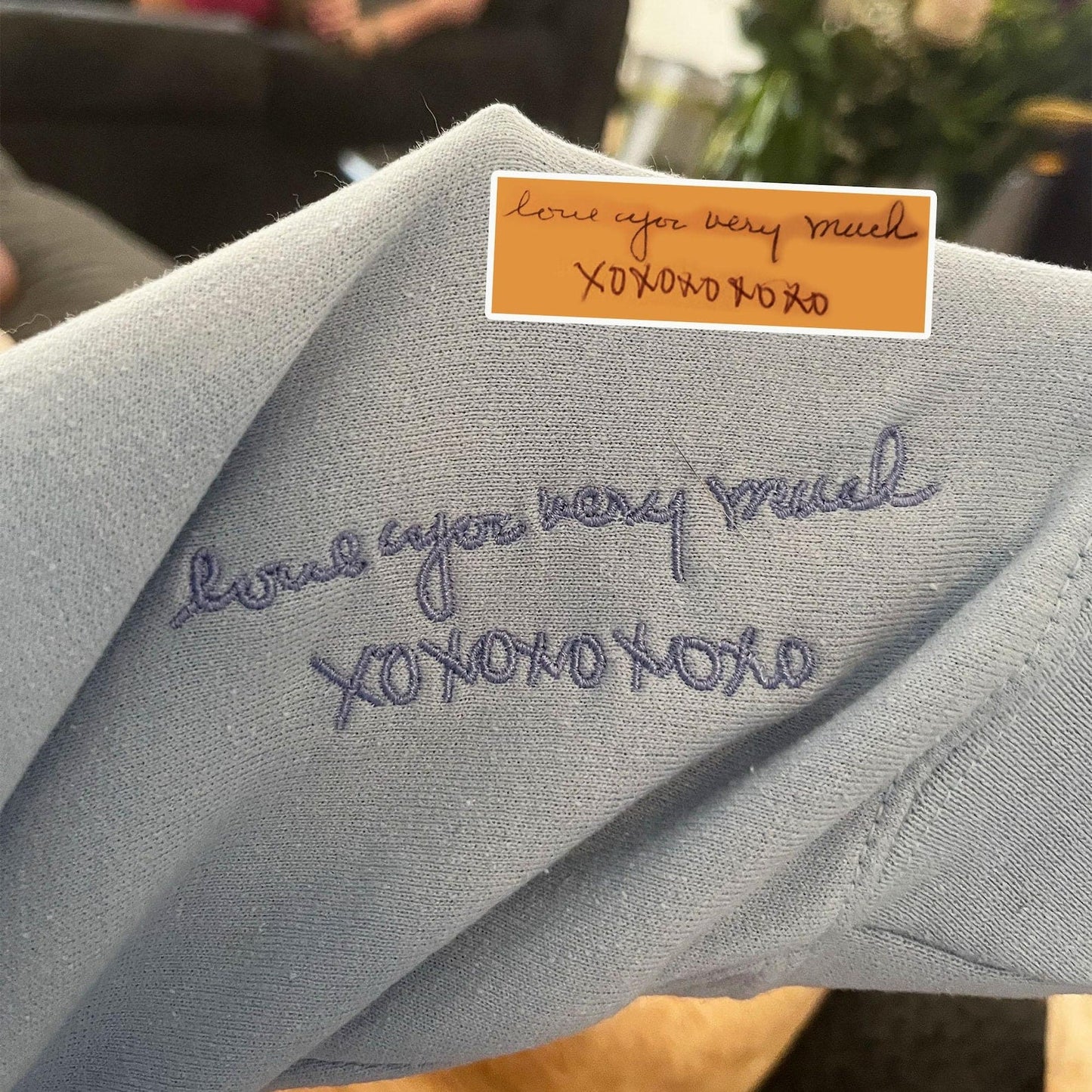 手書きの刺繍入りスウェットシャツをカスタマイズ、カップルのメッセージ刺繍シャツ、カップルのマッチングスウェットシャツ、彼と彼女へのパーソナライズされたギフト