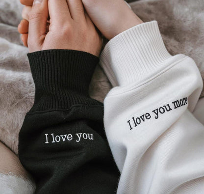 カスタム刺繍パーカーまたはスウェットシャツクルーネック、カップルギフト記念日gf/bf lgbtq誕生日結婚祝いお揃いパーカー、彼女へのギフト