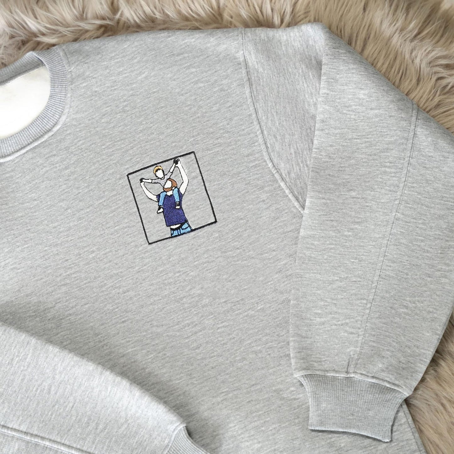 写真からカスタム刺繍されたポートレートスウェットシャツ、カスタム刺繍パーカー、お父さんへの贈り物、彼への贈り物、パーソナライズされたクルーネック