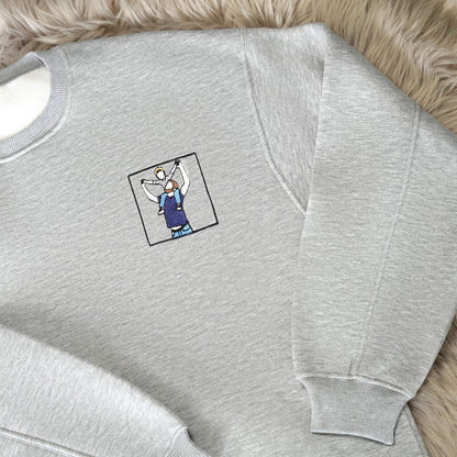 写真からカスタム刺繍されたポートレートスウェットシャツ、カスタム刺繍パーカー、お父さんへの贈り物、彼への贈り物、パーソナライズされたクルーネック