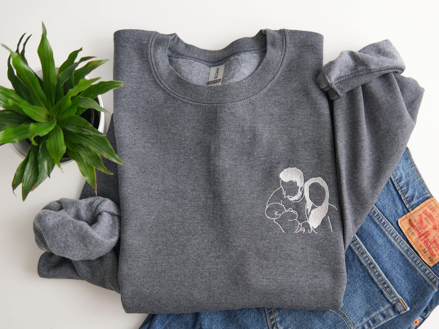 父の日刺繍写真ポートレートスウェットシャツ、お父さんへの贈り物、カスタマイズされたポートレートスウェットシャツ、ポートレート写真スウェットシャツ 父の日おめでとう
