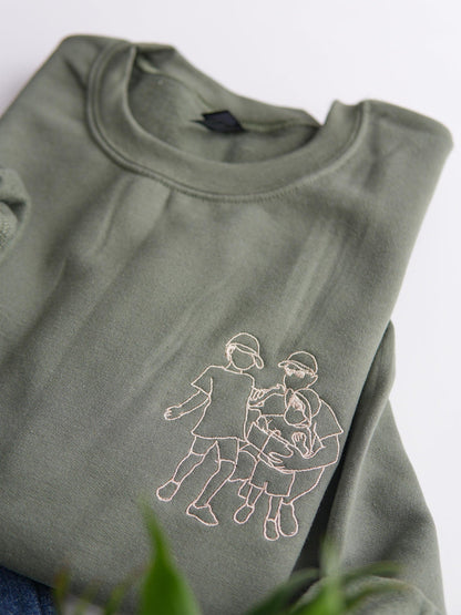 父の日刺繍写真ポートレートスウェットシャツ、お父さんへの贈り物、カスタマイズされたポートレートスウェットシャツ、ポートレート写真スウェットシャツ 父の日おめでとう