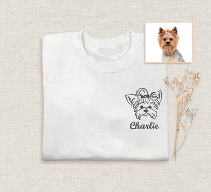 刺繍入りペットスウェットシャツ、刺繍入り犬の顔パーカー、犬のママの写真からカスタムスウェットシャツ、犬用パーカー