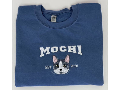 カスタム犬の顔パーカー 写真からカスタムペット刺繍スウェットシャツ、パーソナライズされた犬の刺繍スウェットシャツ、ペットの顔スウェットシャツ、クルーネック、Tシャツまたはパーカー