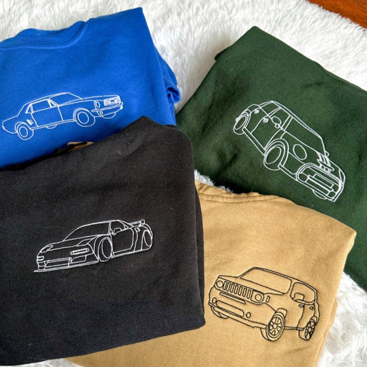 刺繍入りカースウェットシャツ、男性用パーソナライズカースウェットシャツ